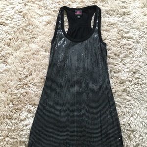 Black Sequence Tank Top